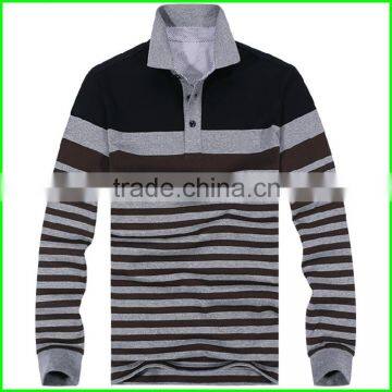 Cassic style fashion designer stripe polo t-shirts or men stripe t-shirt and long sleeve polo with high quality made in China