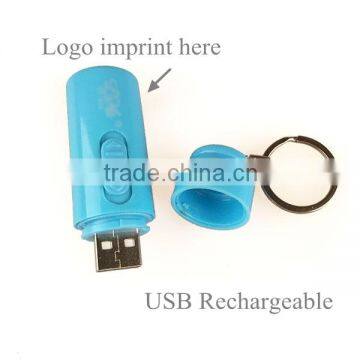 Mini USB Recharging Flashlight Mini Torch Flashlight Plastic Mini Torch With Logo Quality Choice photo-5