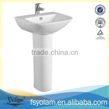 YLW-3005 Bathroom popular design ceramics pedestal wash basin