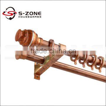 Curtain rod luxury aluminium wood curtain rods with wall bracket