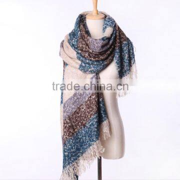2015 New Hot Selling Peacock Feather Pattern Printed Square Paris Yarn Scarf photo-2