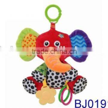 Lovely stuffed baby toy elephant musical bell toy