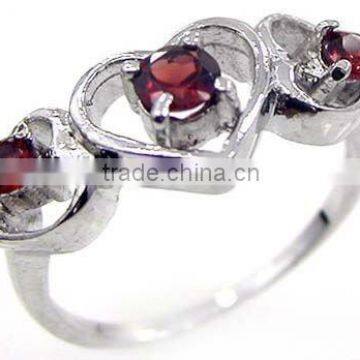 Genuine Gemstone & .925 Sterling Silver Ring Jewelry Garnet Ring Wholesale Silver Jewelry