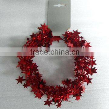 HOT SALE 9 Feet Metallic Red Stars Gift Wrapping Tinsel Garlands