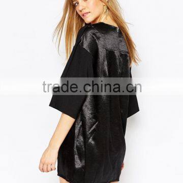 Mini Dress with Fluted Sleeves in Black