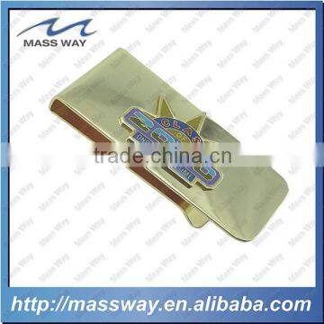 top quality promotional novelty paper brass metal gold money clip