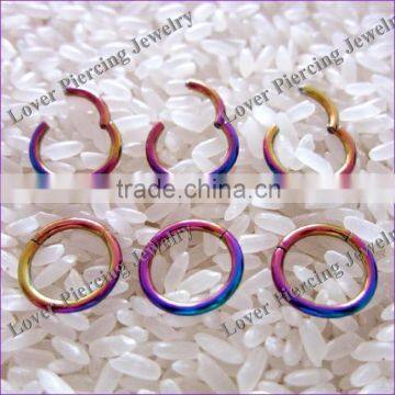 Rainbow Anodized Segment Clicker Nose Rings [SJ-064]