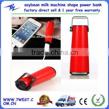 Red Soybean Milk Machine Shape External USB Mobile Battery Backup Charger - 2600mah