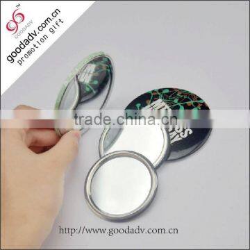 Stainless steel mirror / round metal cosmetic mirror