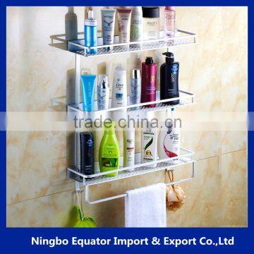 3-tier Bathroom Aluminium Toilet Storage Rack/bathroom Wall Shelf/cheap Metal Shelf 12cm Wide