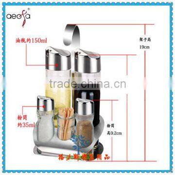 glass stainless steel condiment glass oil & vinegar dispenser holders jar                        
                                                Quality Choice