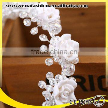 Metal Rhinestone Flower Garland Headband, Flower Adult Headbands photo-2