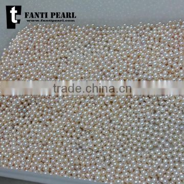 5-6mm round loose pearl freshwater pearl make a half hole