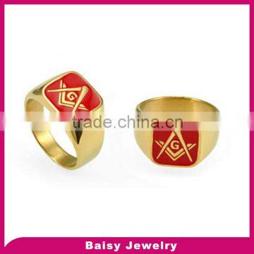 factory bulk sale custom design stainless steel masonic ring gold jewelry