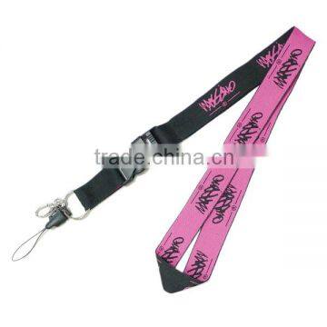 Factory direct sale custom polyester branded woven lanyard with logo no minimum order