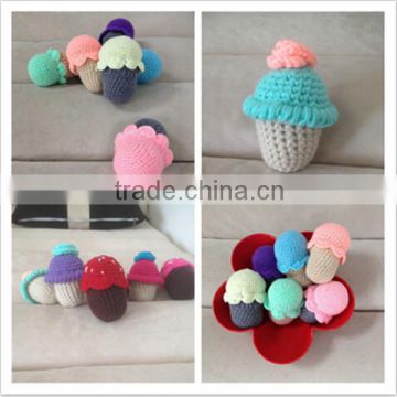 crochet Baby rattle ice cream, ice cream crochet teether toy