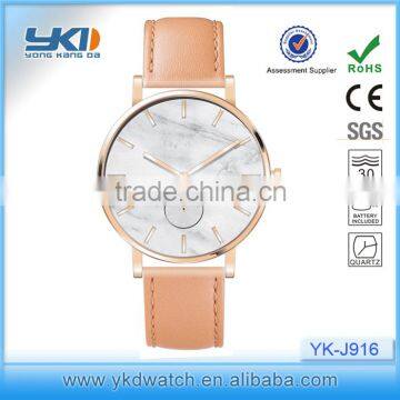 Latest fashion custom quartz watch genuine leather wrist watch top brand men watch