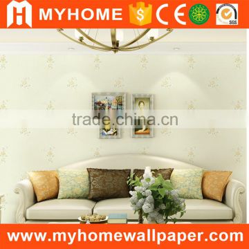 Flower interior decoration non woven foamed glitter wallpaper