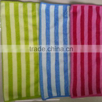 Microfiber towel with strip design