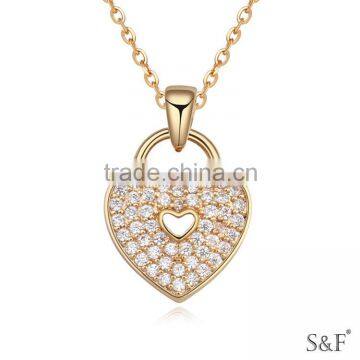 17451 gold plated imitation gemstone necklace