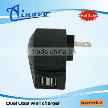 Factory price portable usb wall socket charger for iphone/ipad,3g universal travel charger