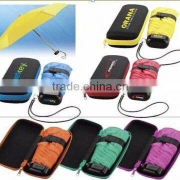 EVA Case Mini Rain and Sun Umbrella,5 Folding Umbrella in case