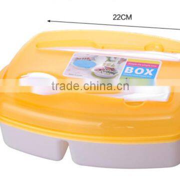 The New 2016 Built-in Three Bento Boxes Easy to Carry the Environmental Protection Plastic Lunch Box Set of Box of Wholesale photo-2