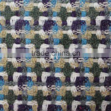 Fall Winter Yarn Dyed Knit Plaid Blend Acryilic Polyester Wool Fabric Wholesale photo-4