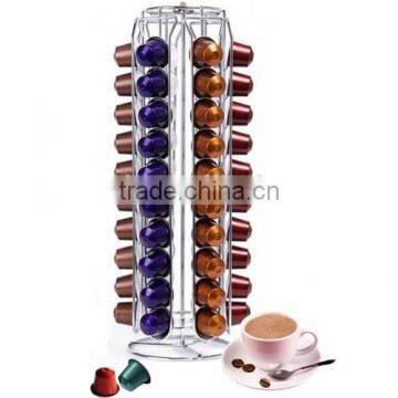 60 Capacity Chrome Wire Rotating Nespresso Capsule Holder