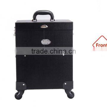Wholesale Plastic PVC Travel Cosmetic Bag Light Trolley Makeup Case With External Wheel photo-5