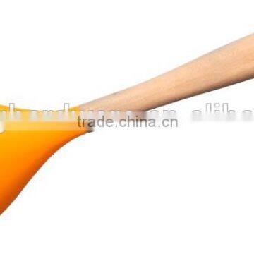 F01-4 2015 Hot Sale Silicone Kitchen Cooking Skimmer, Silicone Skimmer, Kitchen Skimmer With Wooden Handle photo-2
