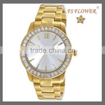 India Good Selling Retro Golden Diamond Products Watches