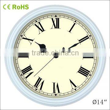 14 inch high quality village style clock decorative wooden clock white case wall clock