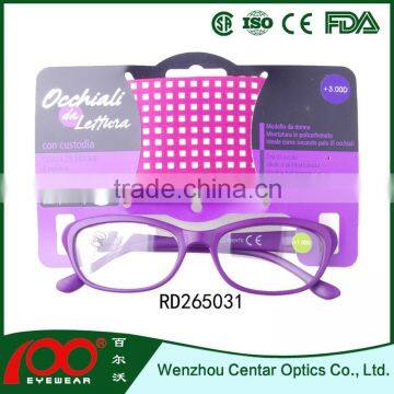 Cheap promotional plastic eyeglasses with display, unisex reading glasses, good design reading glasses