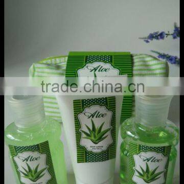 80ml aloe vera scented bath set with cosmetic bag