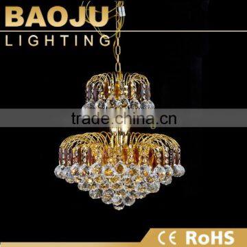 Hall Gold Crystal Chandelier Light With Base