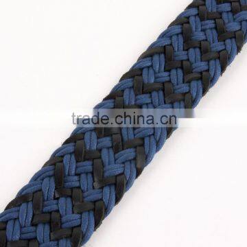 New Produce Purple Cotton Brown Leather Weave Belt for Man photo-5