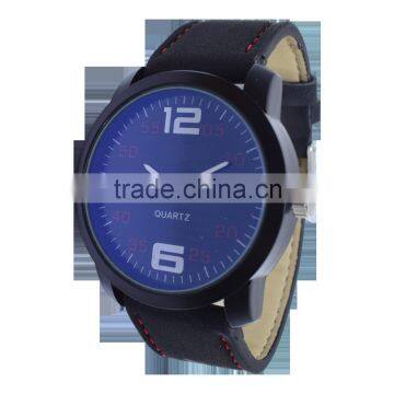 New Wrist Watches Men's Sport Military Quartz Black Leather Watch Strap photo-3