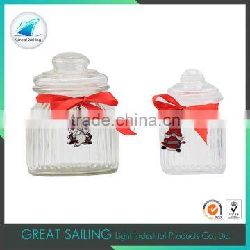 christmas santa glass storage jar labels with glass lid