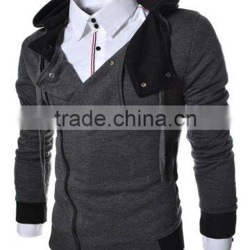 Hot whosale Zipper hoody,contrast hoody,plain sweat shirt