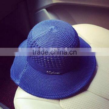 2016 Wholesale High Quality Knitted Sun Helmet Hollow Out Latest Design Ladies Summer Hat Fashion photo-5