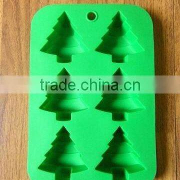 2015 hot selling 6 holes Christmas tree baking mould