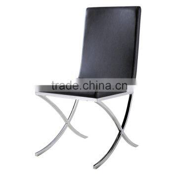 Stainless steel X legs no folding dining chair