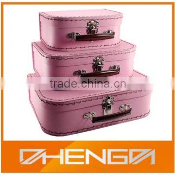 Hot Quality Customized Made pink paper suitcase for toys (ZD2014-M015)