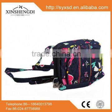 Wholesale colorful quilted textile printing organic girl small cotton wallet