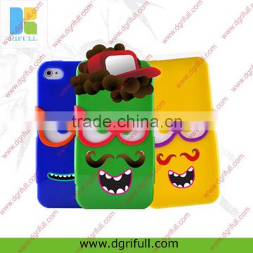 Cute Glasses Expression silicone for iphone case 4