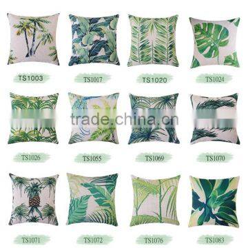 100% Cotton Material and Plain Style throw leaf printing cheap wholesale pillows