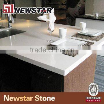 Newstar fabricate white artificial quartz counter top