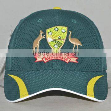 Guangzhou hat factory professional custom 6 panel / 100% polyester/dark green Outdoor sports cap