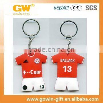 custom football T-shirt pvc rubber keychain